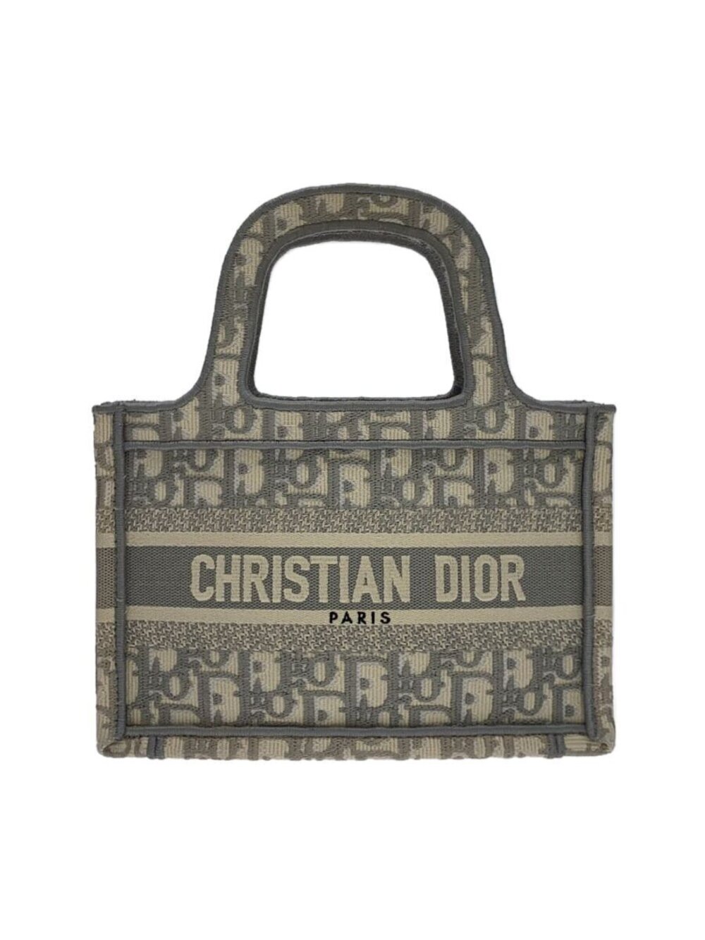 Christian Dior Book Tote Bag Silver All over